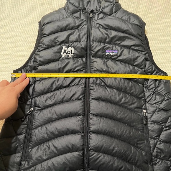 Patagonia Down Sweater Vest Women’s Black Size Large AOL Logo - Picture 7 of 9